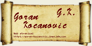 Goran Kocanović vizit kartica